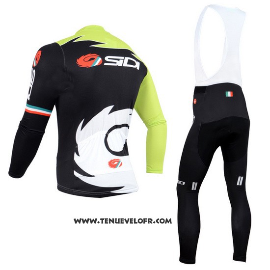 2014 Maillot Ciclismo Castelli SIDI Noir et Vert Manches Longues et Cuissard